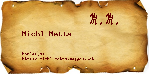 Michl Metta névjegykártya